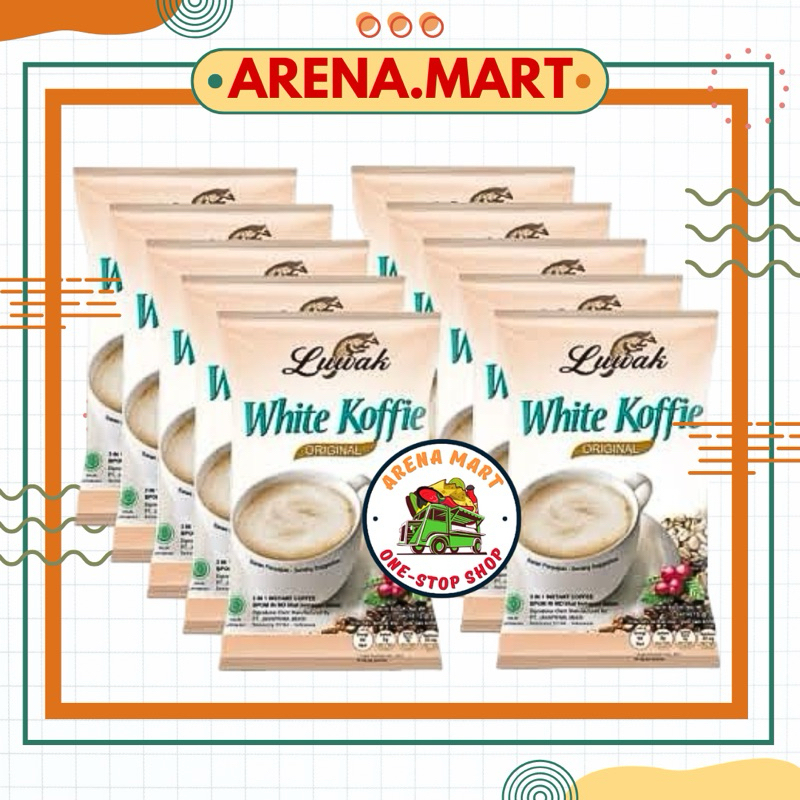 

Kopi instan luwak white koffie coffee original 1 Renceng isi 10 Sachet