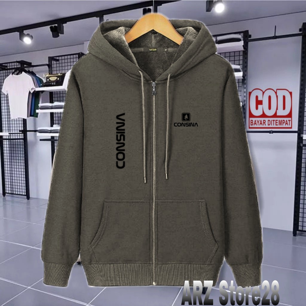Terlaris  Free  Jaket Resleting Text Hitam Consina Kirka 79  Sweater Distro Terbaru Hoodie Termurah 