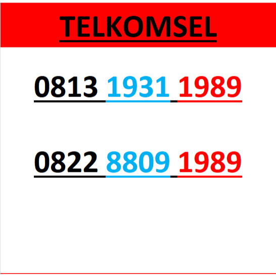 Nomor cantik telkomsel simpati 4g 5g seri tahun 1989 r240