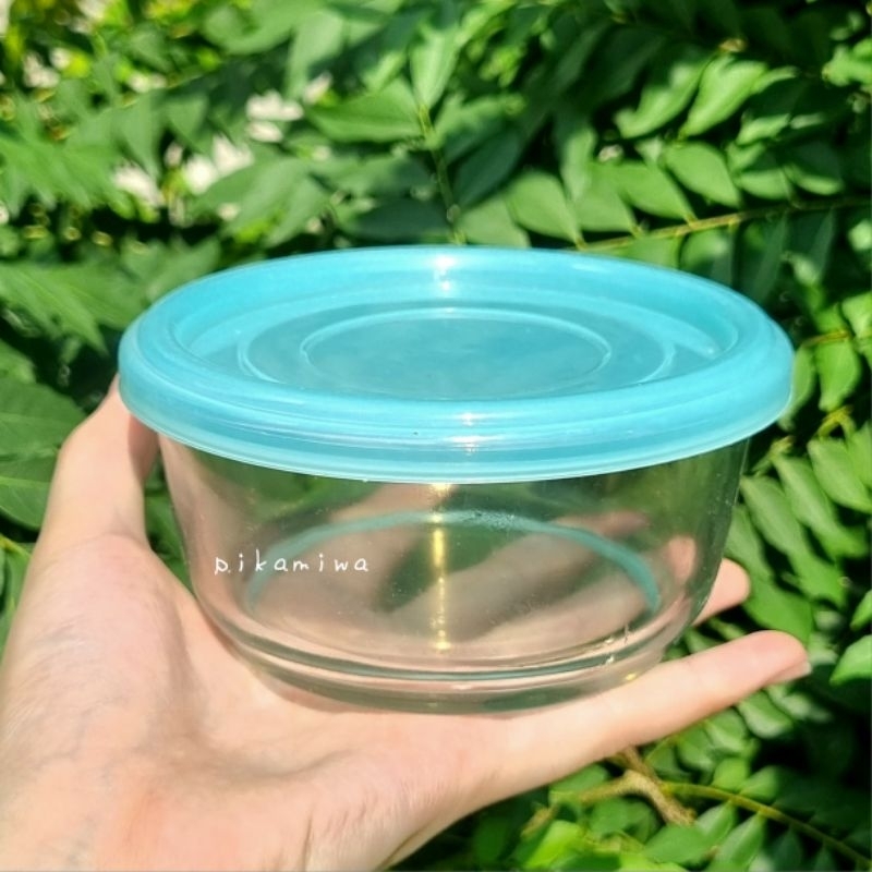 MANGKOK TUTUP KACA KOTAK MAKAN KACA BULAT SRB145 mangkok kaca mangkok cantik tempat makan