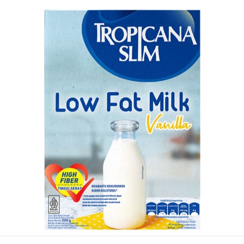 

tropicana slim susu rendah lemak low fat vanilla 500 gram