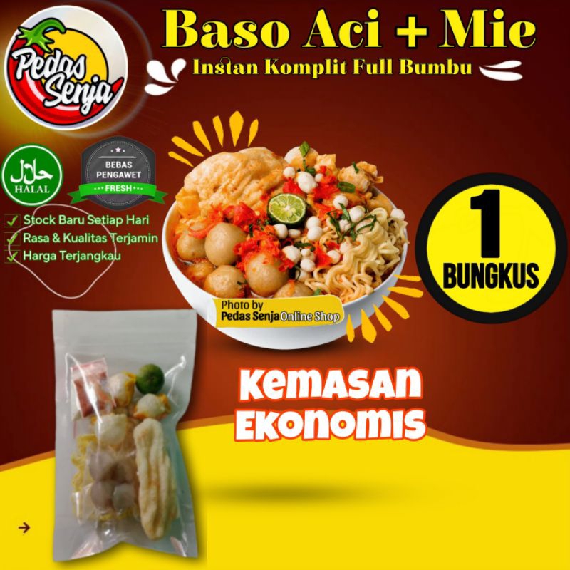 

Promo 1 Bungkus Baso Aci Instan Extra Mie Telor Full Bumbu Kaldu Pedas