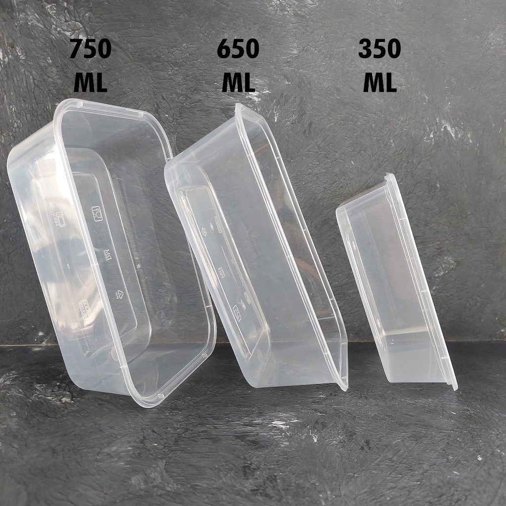 THINWALL persegi panjang / rectangular PLASTIK MAKANAN TEMPAT MAKAN KOTAK MAKAN BENING