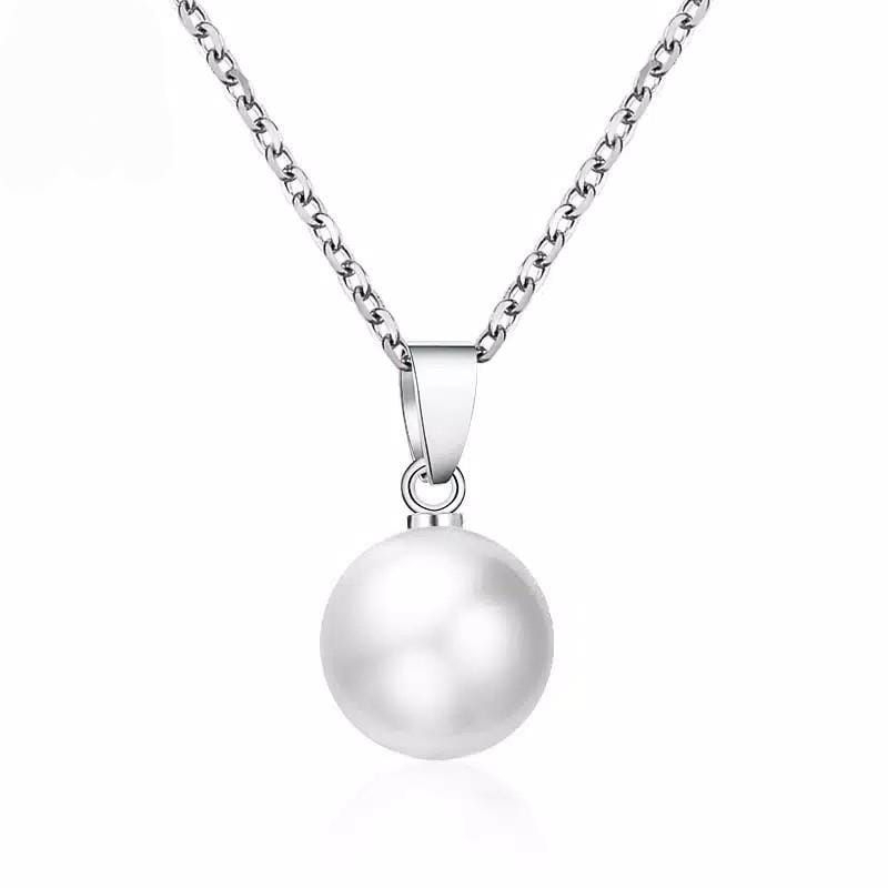 Kalung liontin Mutiara Korea simple elegan