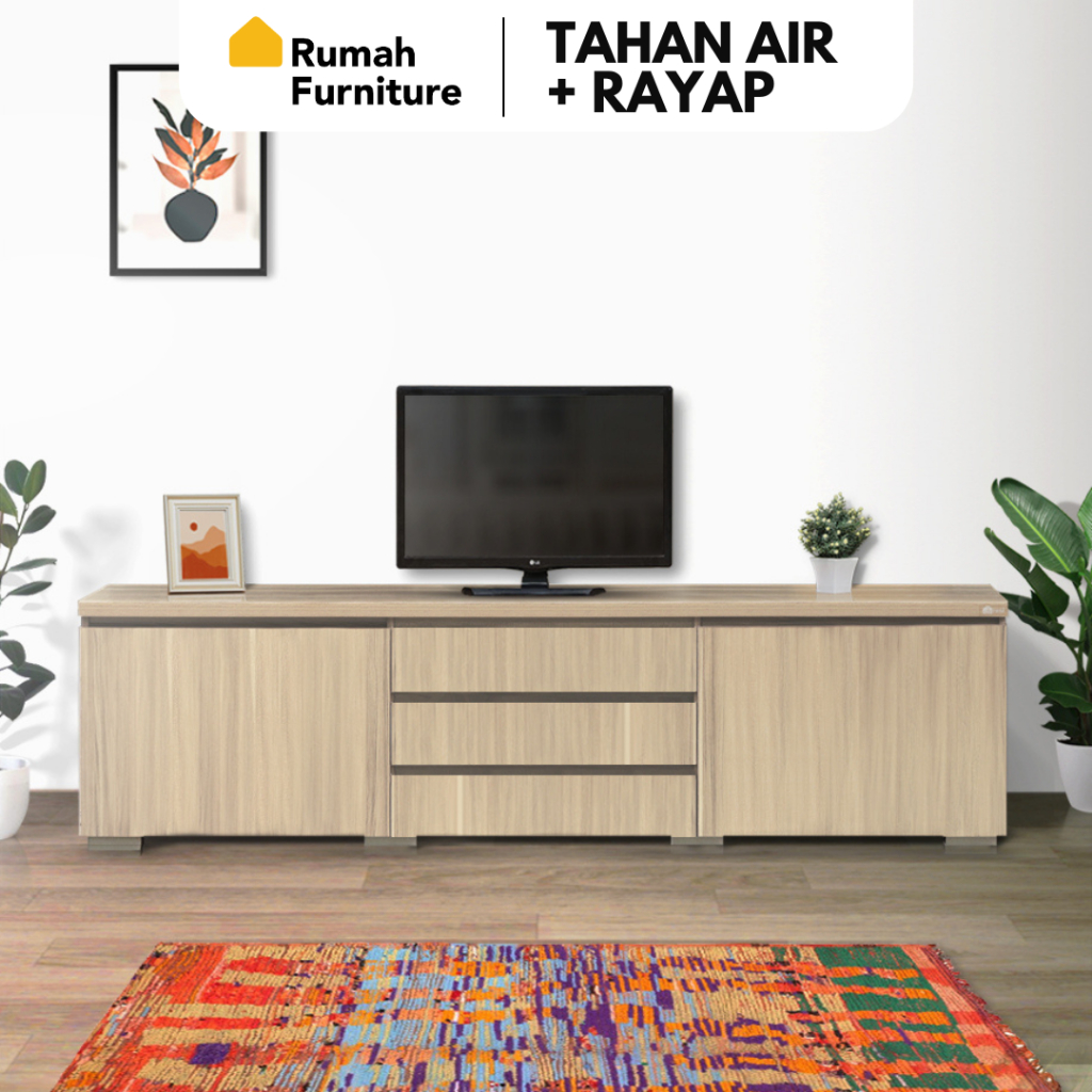 SANTORINI Rak TV Meja TV Pajangan Lemari Buffet Kayu Modern Minimalis