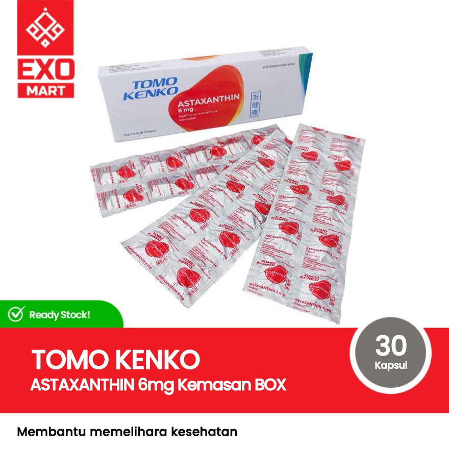 TOMO KENKO - Astaxanthin 6mg kemasan BOX 30 kapsul