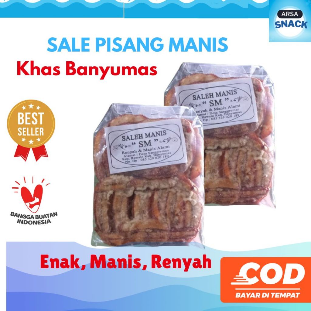 

Cemilan Sale Pisang Manis Saleh Kering Original Khas Banyumas 100gram