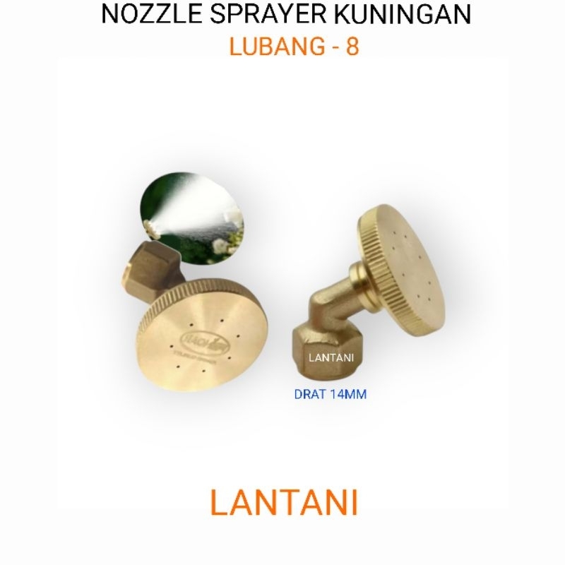 LANTANI - NOZEL SPRAYER KUNINGAN SPUYER SPRAYER LUBANG 8 SEMPROT HAMA