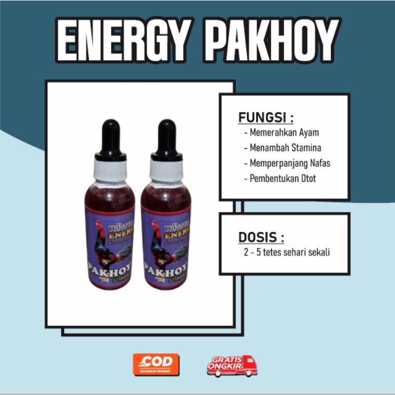 Vitamin ayam PAKHOY ENERGI ORIGINAL untuk otot tenaga dan speed