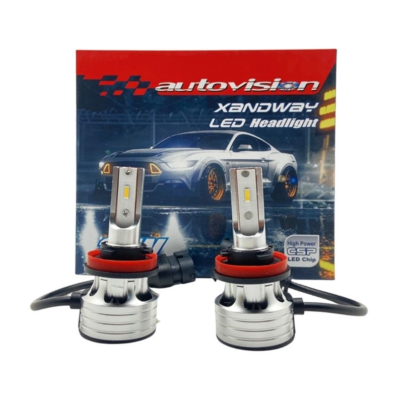 Lampu LED Autovision Xand H11 27 Watt 2800K Bohlam LED H11 Mobil Garansi 1 Tahun Warna Cahaya Kuning