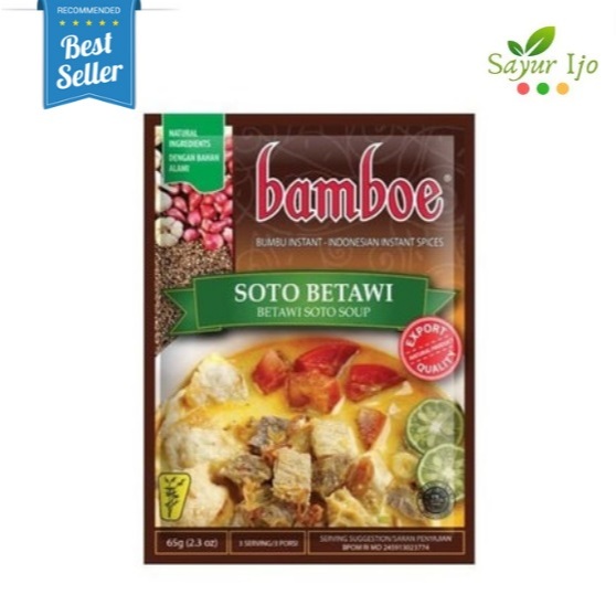 

Bamboe Bumbu Soto Betawi 65 Gram / Pack Spice Mix For Indonesian Betawi Soto Soup Rempah Kuah Masak Sop Instant