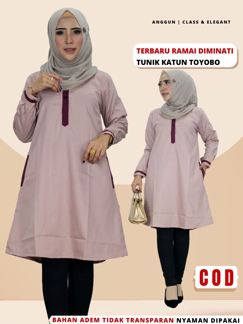Baju Atasan Tunik Wanita Polos bahan katun toyobo Premium Terbaru Kekinian Remaja Busui Santriwati s