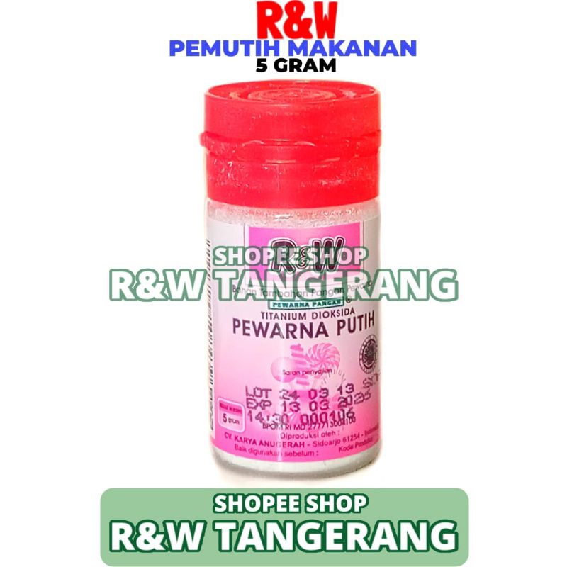

Pewarna Putih Makanan Dan Bahan Kue R&W 5 GR