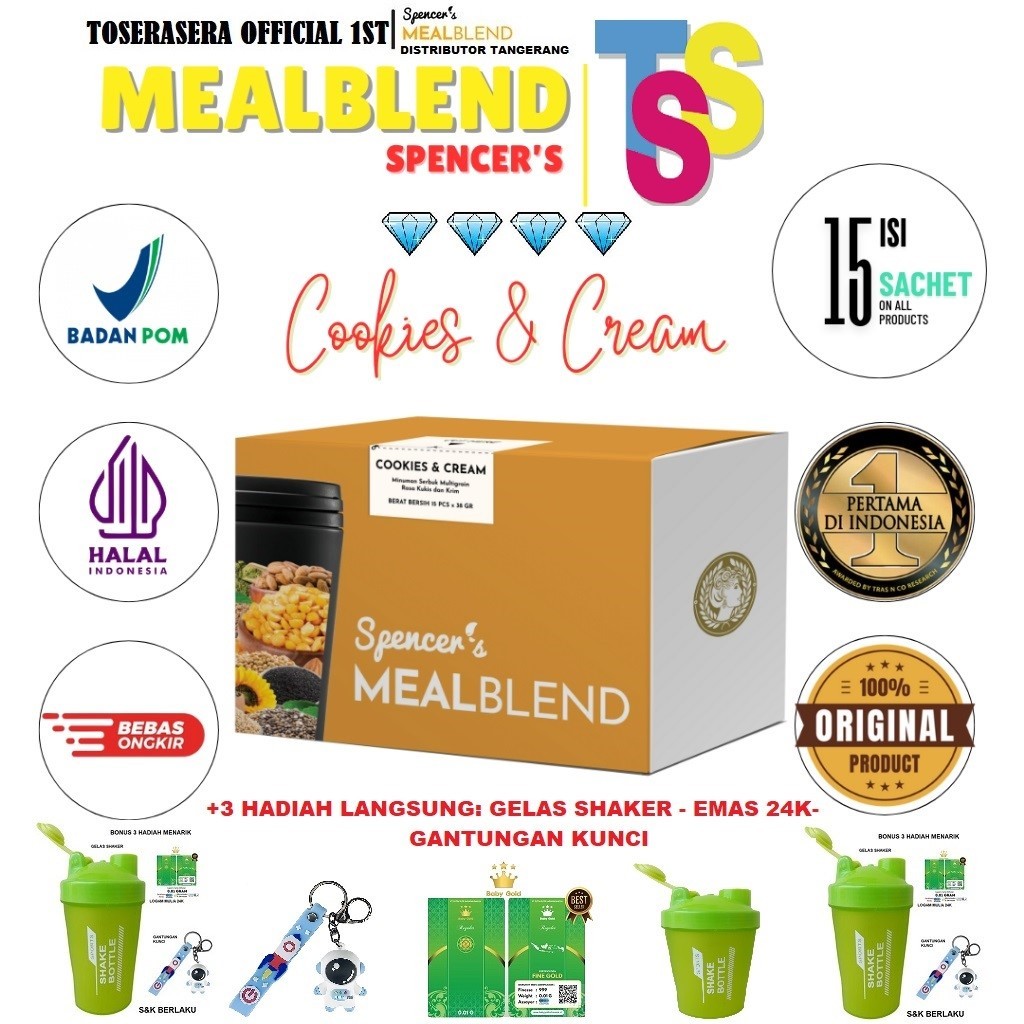 

BERHADIAH LANGSUNG - SPENCER'S MEALBLEND - SPENCERS MEALBLEND - SPENCER MEALBLEND Multigrain Meal Replacement Suplemen Kesehatan Vitamin Nutrisi Fitnes Diet Detox ( RASA COOKIES & CREAM ) #Hotto