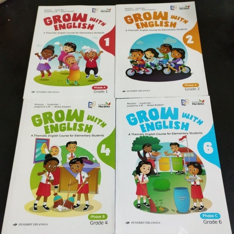 GROW WITH ENGLISH 1 SD ERLANGGA, GROW WITH ENGLISH 2 SD ERLANGGA, GROW WITH ENGLISH 4 SD, GROW WITH 