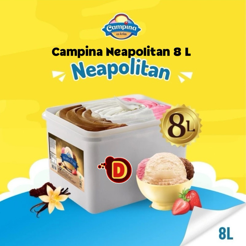 

Es Krim Campina Neapolitan 8L | es cream | es krim | es krim 3rasa | vanila stroberi coklat