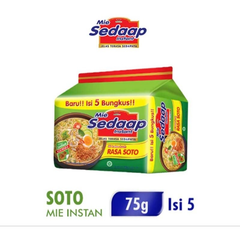 

sedaap mie instant rasa soto 5 pcs x 75 gram