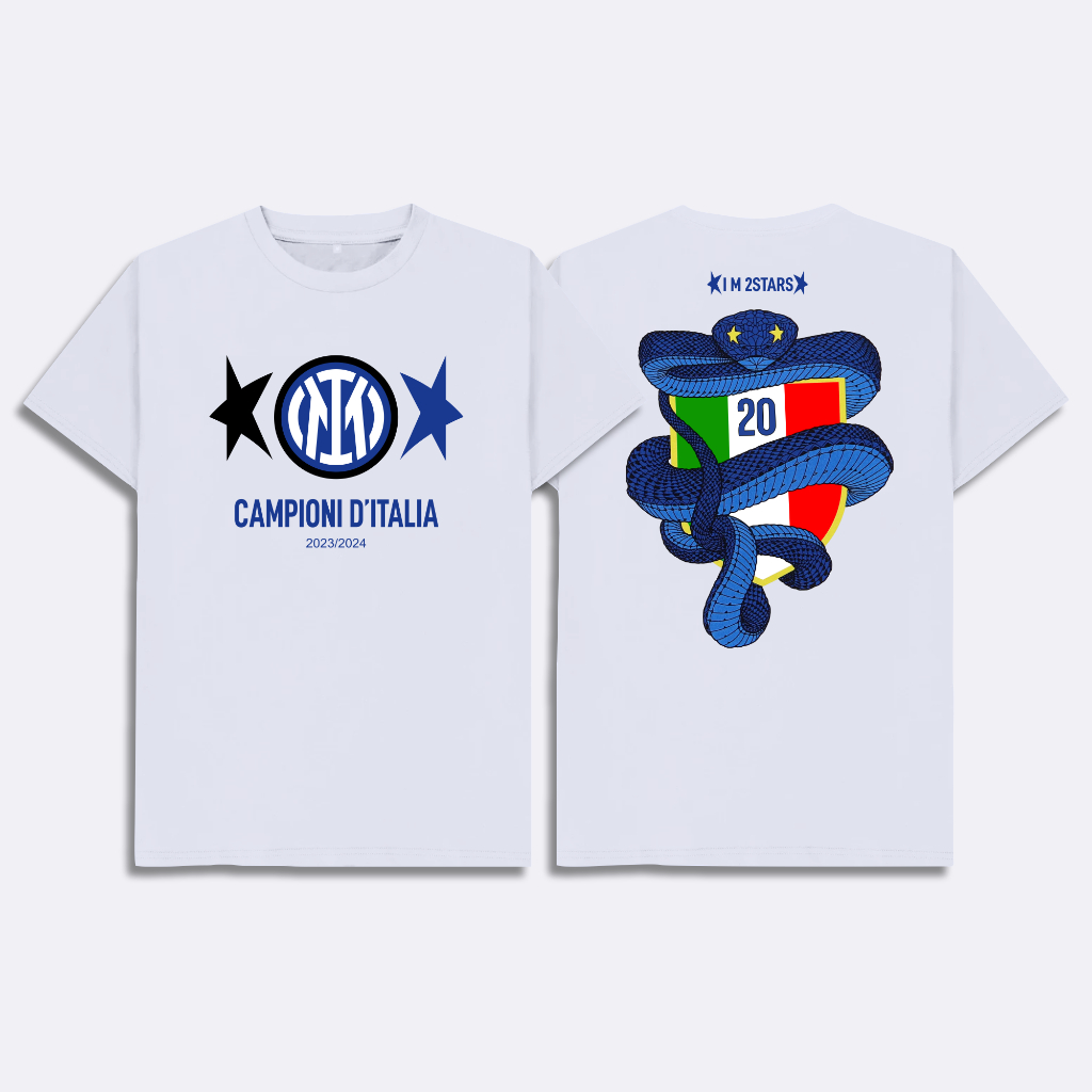 Kaos Inter Milan Champions D'Italia 2023/2024 Baju T-Shirt Inter Milan Juara Seri A 2023 2024