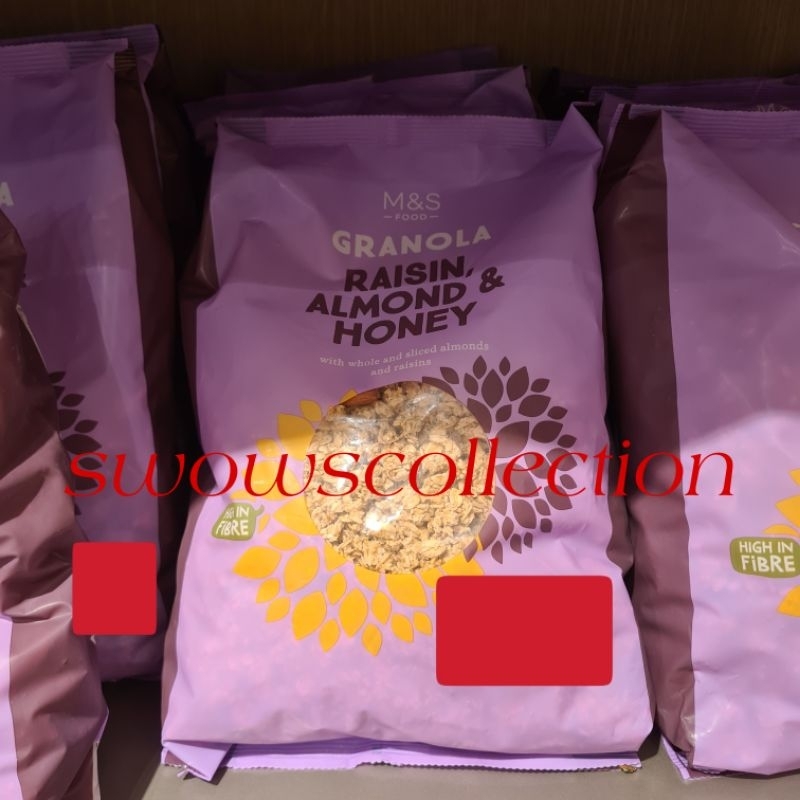 

M&S MARK MARKS & AND SPENCER GRANOLA RAISIN ALMOND HONEY CEREAL SEREAL