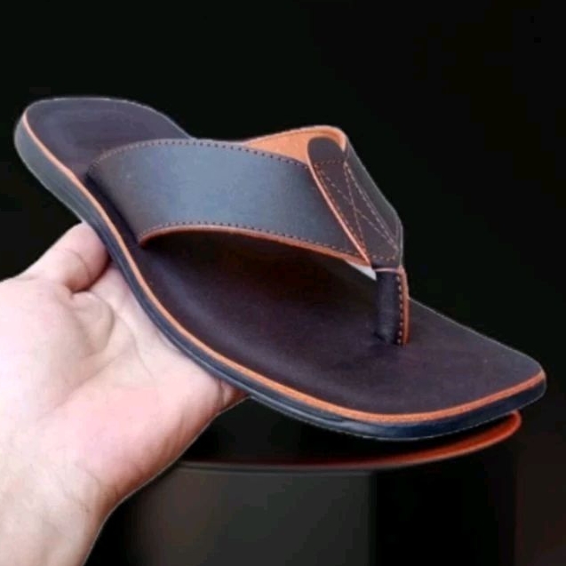 sandal kulit jepit pria full kulit ukuran big size 38- sampai 44-45-46 sandal trendy kekinian