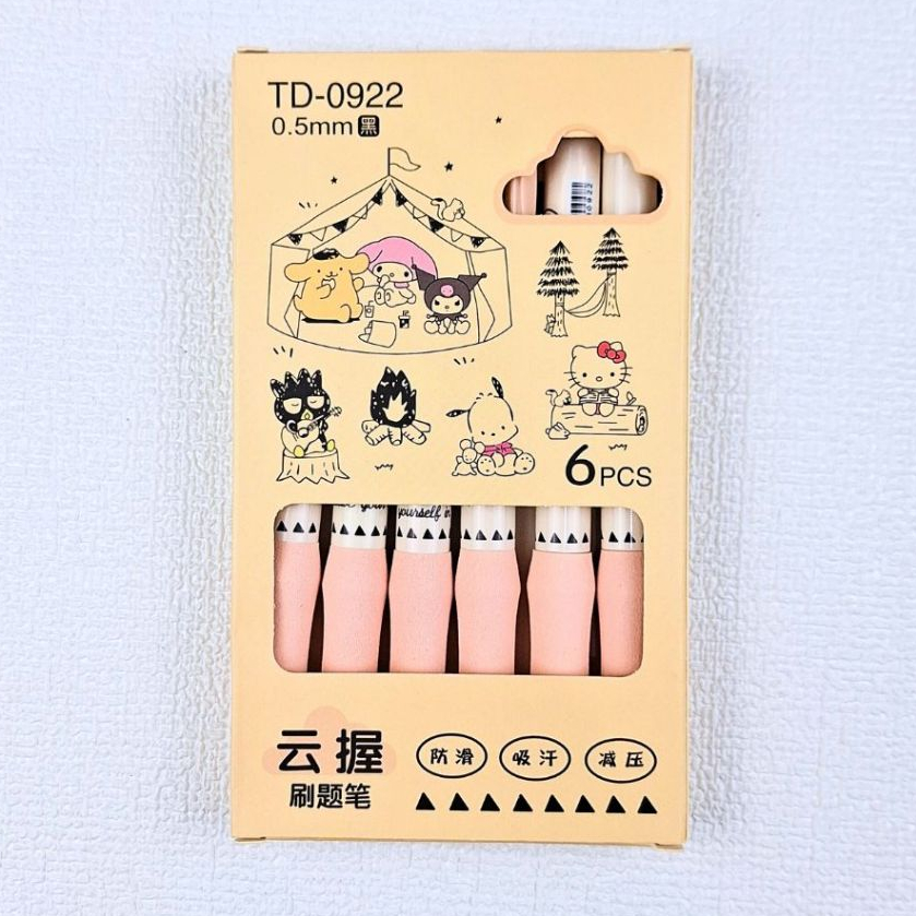 

TD-0922 PULPEN SET 6 PC Motif Kuromi Cinnamoroll Sanrio PULPEN GEL HITAM 0.5 mm