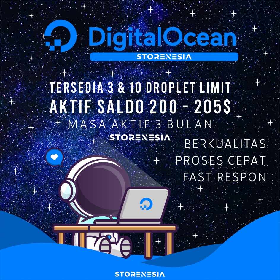 Akun DigitalOcean Balance $200-$205 Berkualitas