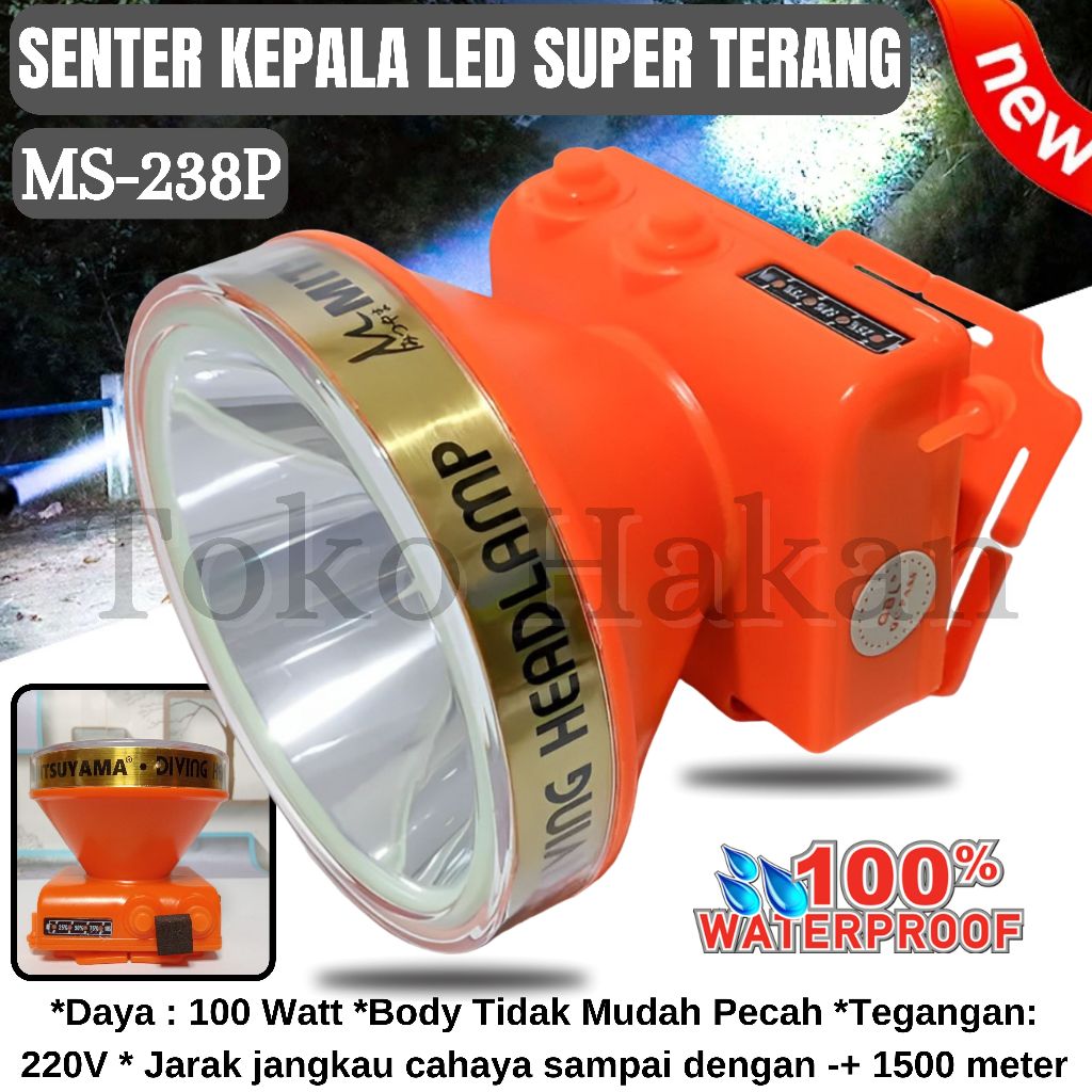 Senter Kepala Mitsuyama Ms-216 Senter Kepala Led Super Terang | Senter Kepala Selam Anti Air | Headl