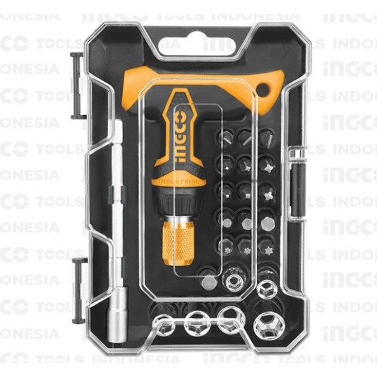 DIYA High Quality Obeng T Handle Wrench Screwdriver Set 24 Pcs Toolkit Sepeda Ingco Hksdb0188 DIY010