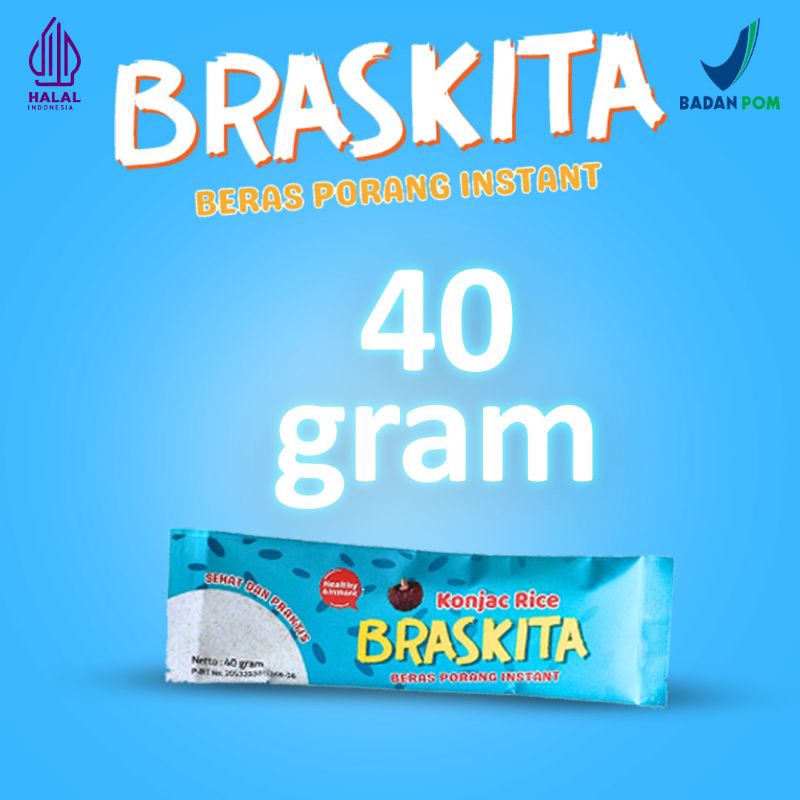 

BRASKITA 40gr | Beras Porang | Konjac Rice 100% Original