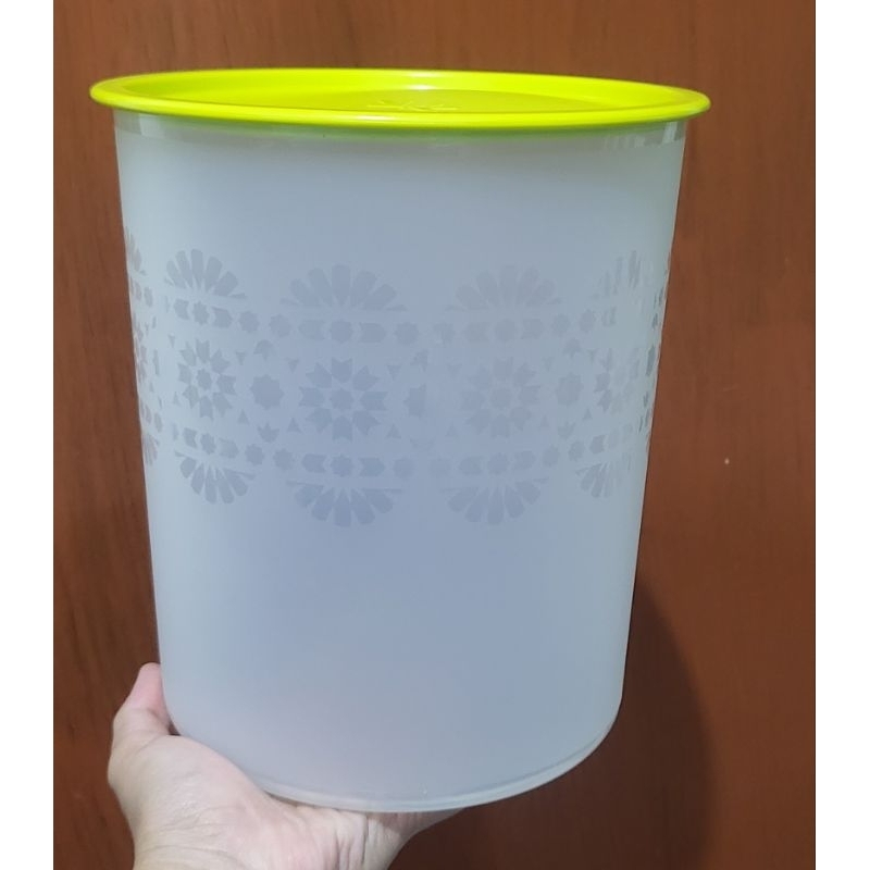 PROMO SALE  Tupperware Large Mosaic Canister 4L VIOLET ATAU PUTIH TUTUP HIJAU 1pcs - Toples cantik