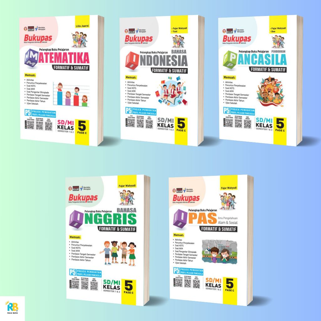 Bukupas  Matematika / IPAS / Pancasila / Bahasa Indonesia / Bahasa Inggris SD/MI Kelas 6 Latihan Soa