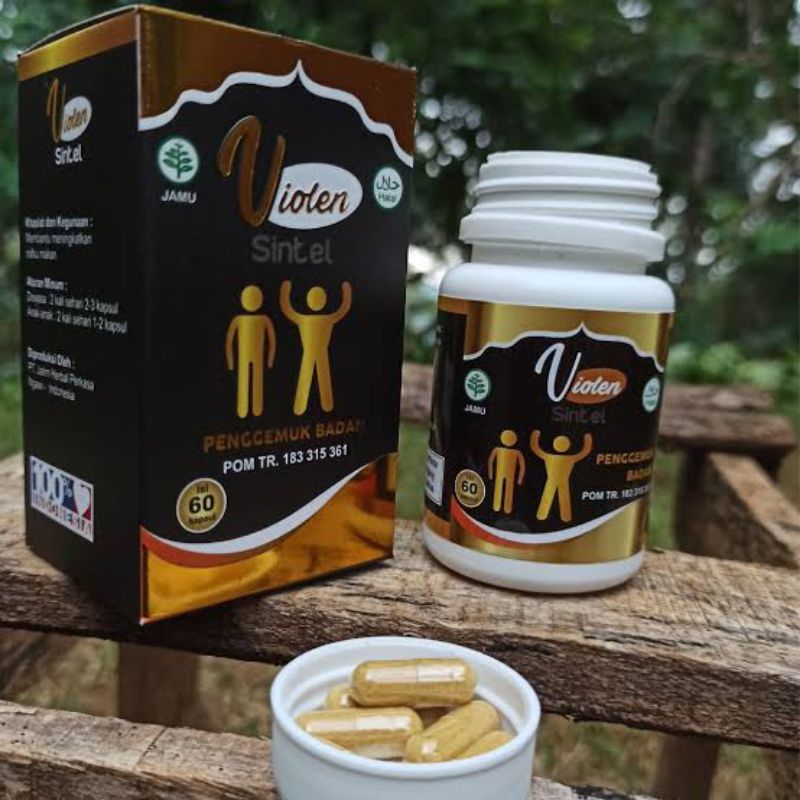 VIOLEN SUPLEMENT HERBAL PENAMBAH BERAT BADAN - OBAT PENGGEMUK BADAN - OBAT GEMUK - 60 KAPSUL