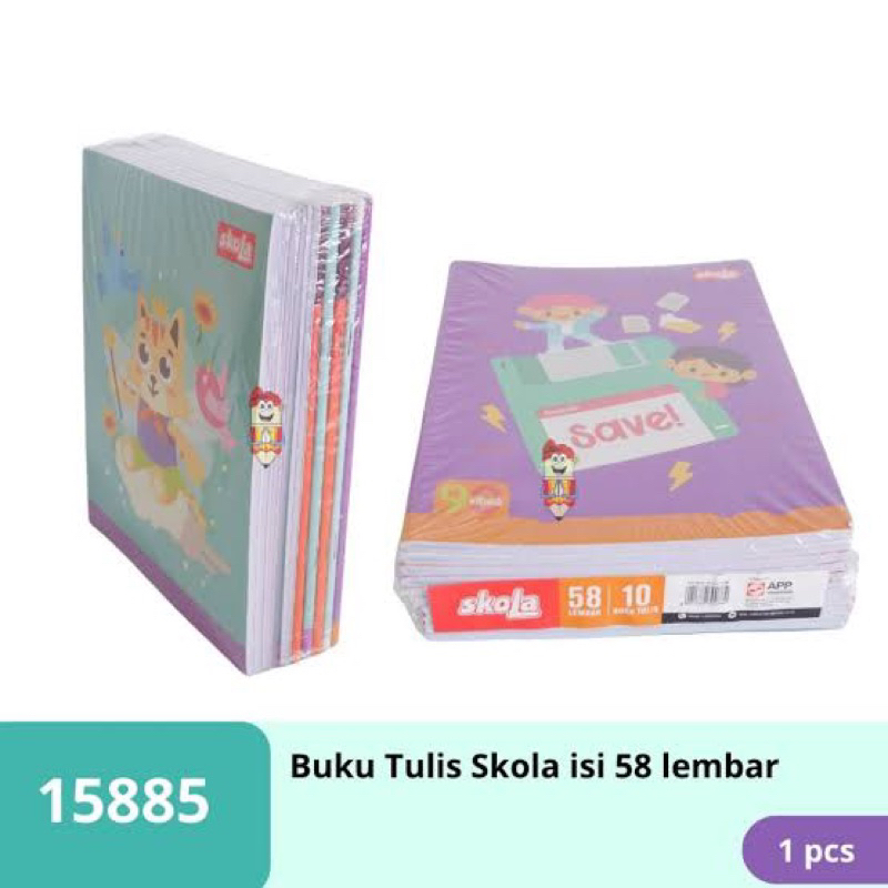 

Mycutiestuff || buku tulis merk SKOLA by SIDU isi 58 lembar 1 pack isi 10pcs buku