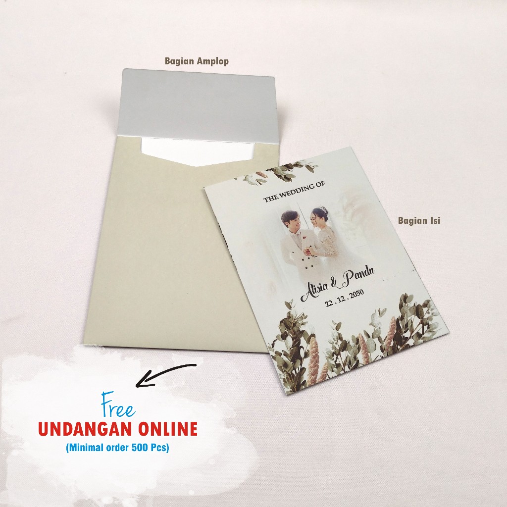 Undangan Pernikahan Premium dengan Amplop dan Isi Bahan Tebal SCPB 003 Mewah & Elegan