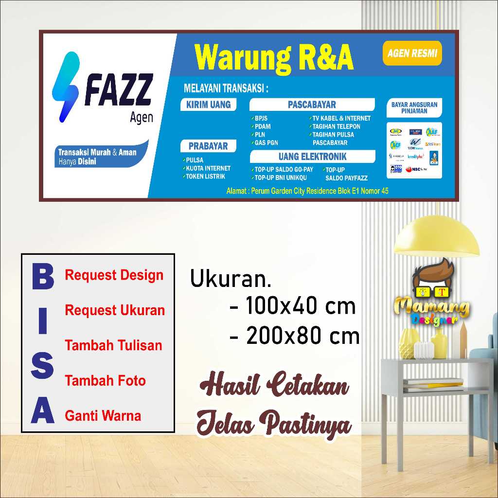 Cetak Banner Spanduk MMT Agen Fazz Atau Konter Design Cerah Bagus bb