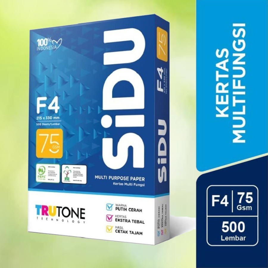 

KERTAS HVS SIDU F4 TEBAL 75GSM