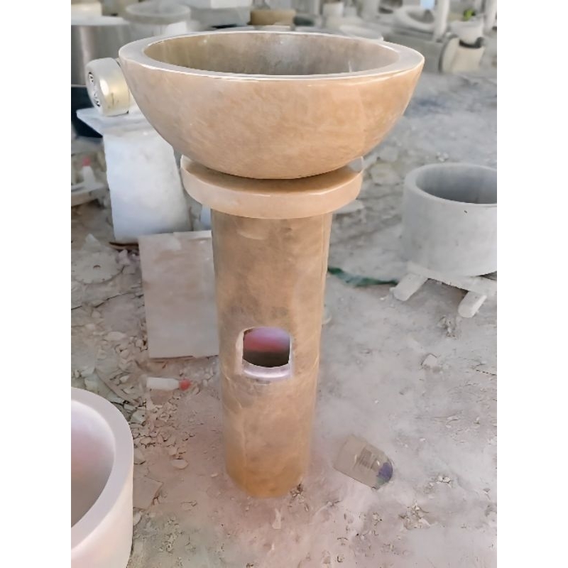 Wastafel Pedestal Batu Onyx