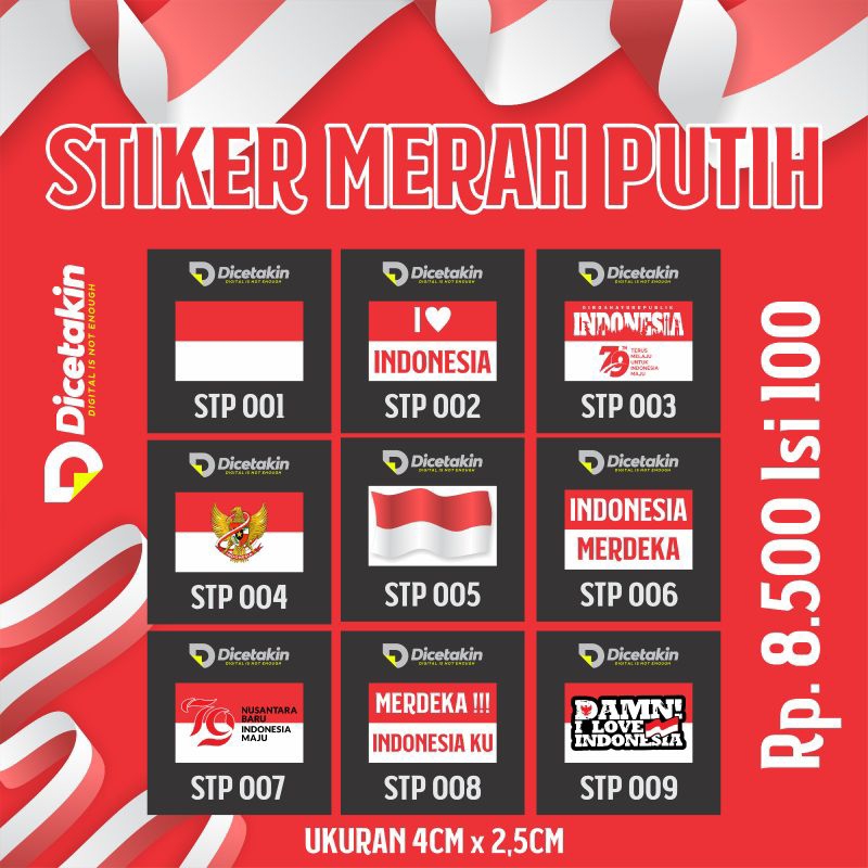

STIKER BENDERA KEMERDEKAAN | STIKER PIPI PAKET ISI 100