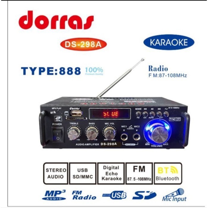 Amplifier Power DORRAS 888 DS-298A DS 298A Bluetooth Karaoke