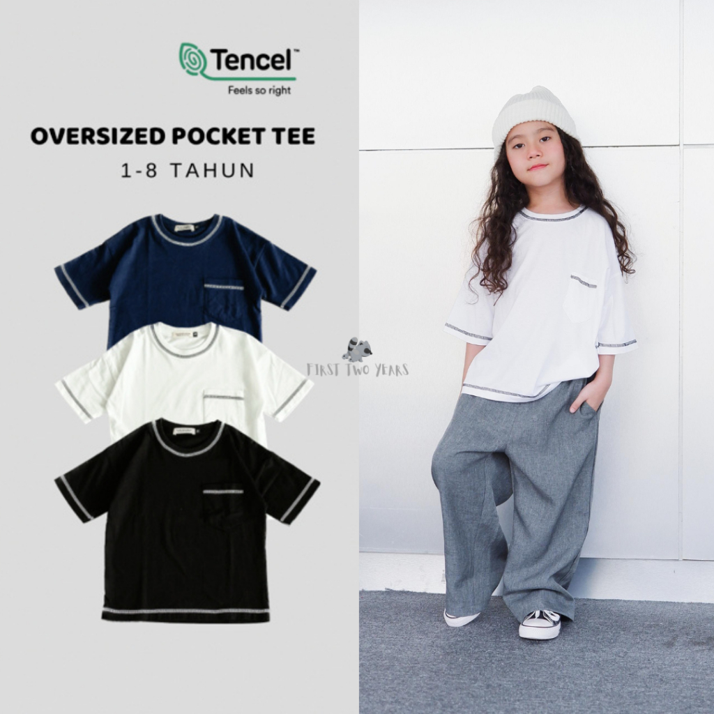 Koalakiddie - Pocket Oversized Tee / Kaos Oversize Anak / Kaos Anak Polos Korea Unisex