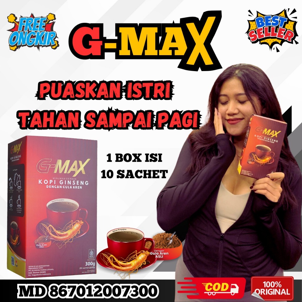 G MAX kopi  kuat perkasa tahan lama seksual penambah setamina pria dewasa tambahan suplemen vitalita