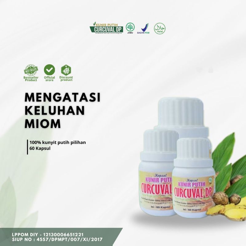 KUNYIT PUTIH CURCUVAL DP-ATASI MIOM-OBAT HERBAL MIOM-OBAT MIOMA-KAPSUL KUNIR PUTIH CURCUVAL DP