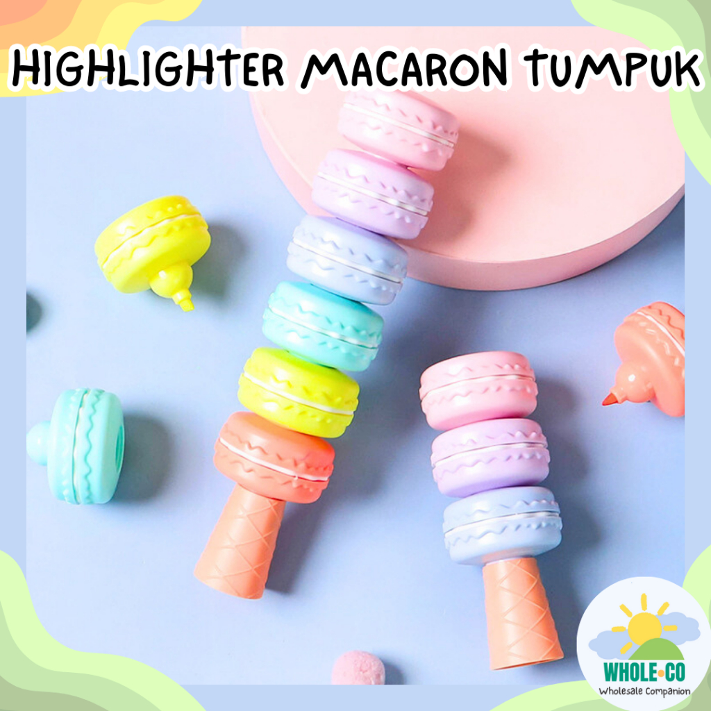 

Highlighter Makaron Susun Premium Macaron Tumpuk Stabilo Manis Lucu Unik Imut Termurah Grosir Cod