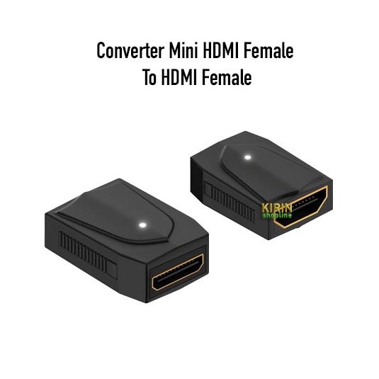 Adapter Converter Mini HDMI To HDMI Female Ke Female Support Camera HDTV Monitor Projector PS5 Kotak