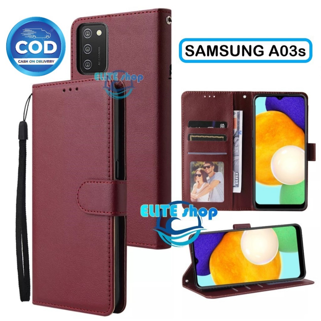 Flip Case SAMSUNG A03S Case Wallet Kulit Casing Dompet Case Wallet Leather Flip Case SAMSUNG A03S Ca