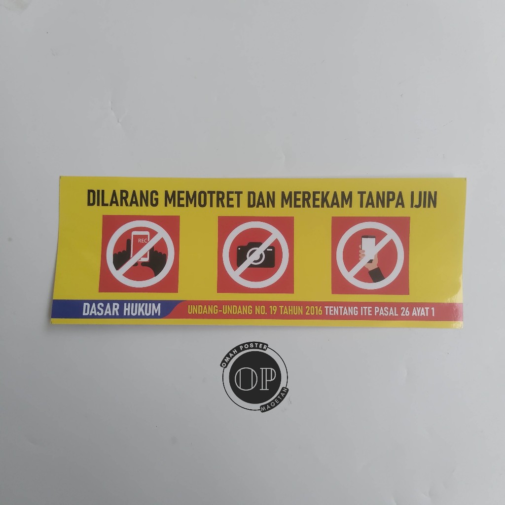 

Stiker Dilarang Memotret dan Merekam Tanpa Ijin - Stiker Dilarang Foto/Vidio Tanpa Ijin
