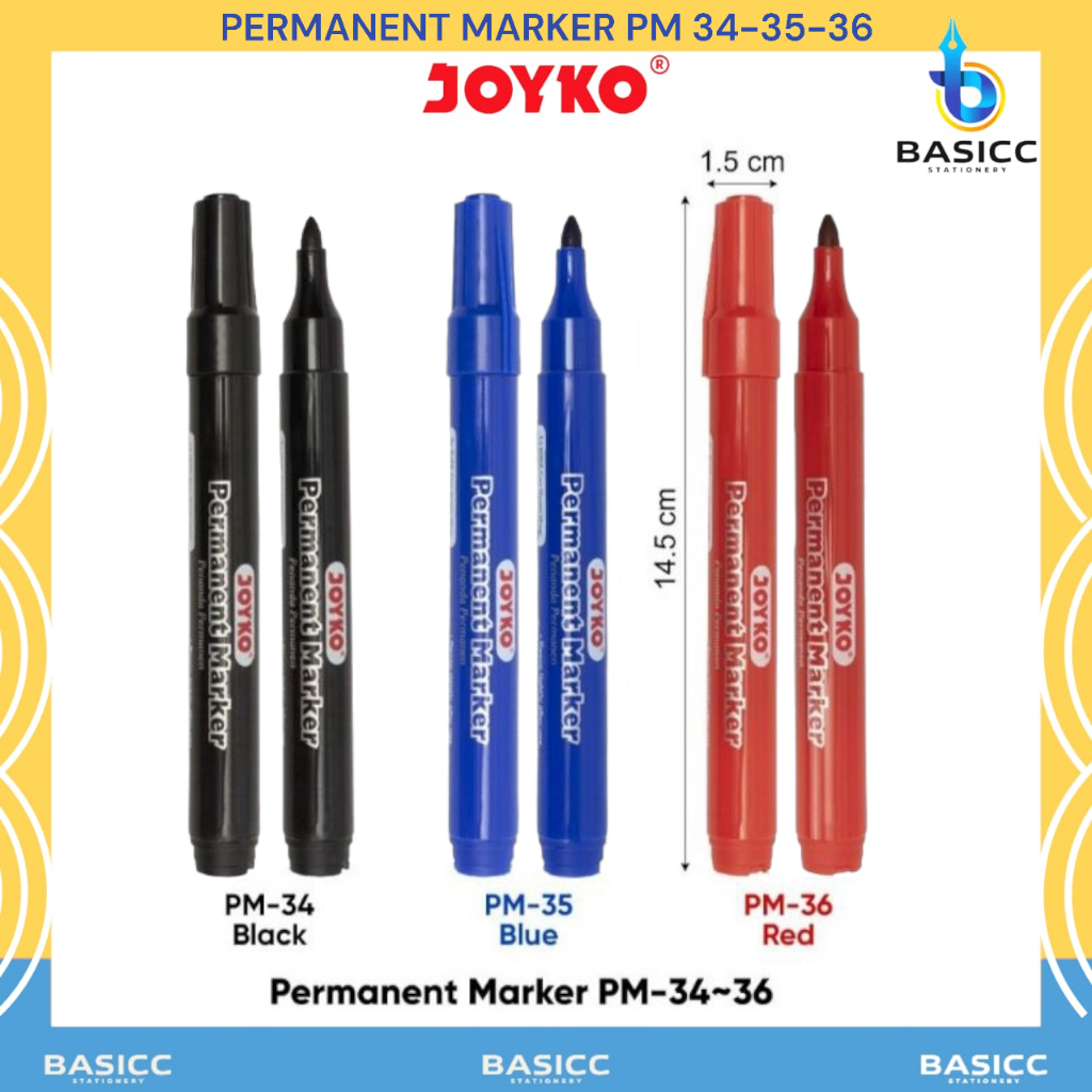 

Joyko Spidol Permanent Marker PM 34-36 Refillable | @ 1Pcs