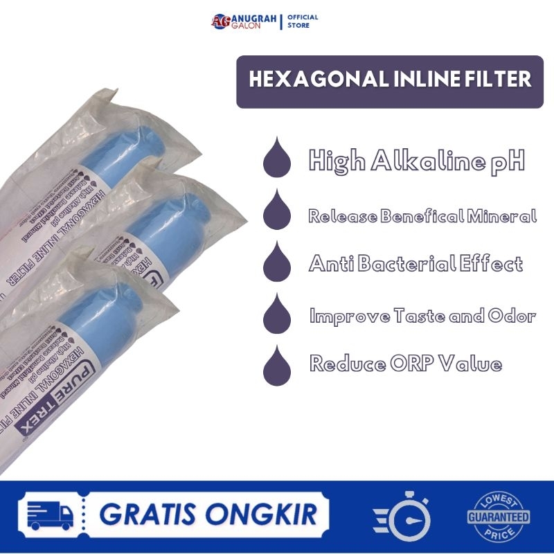 Bio Hexagonal Filter Puretrex, Untuk Menaikan pH Air Minum menjadi Alkaline