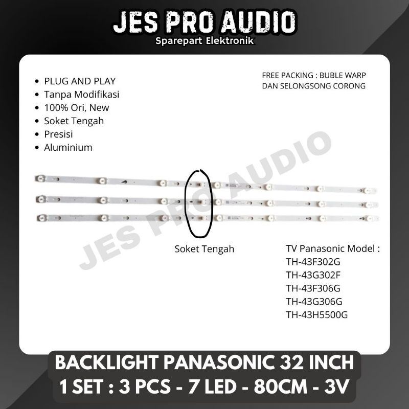 BACKLIGHT TV LED PANASONIC 43 INC TH 43F302 43G302 43F302G 43G302G LAMPU BL 7K TH43F302G TH43G302G T
