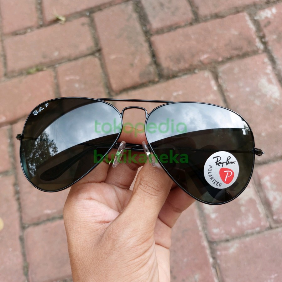 Rayban Aviator Rb3026 Polarized Full Black Original